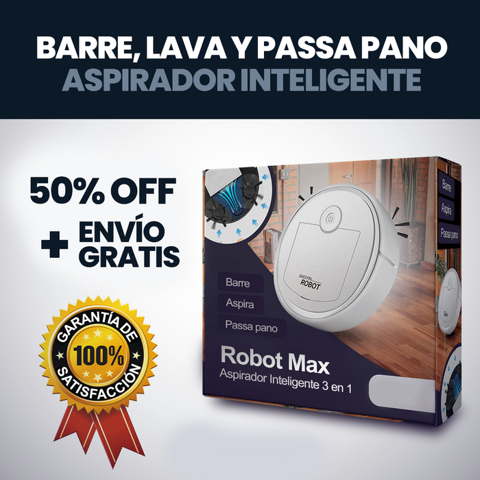 Aspiradora Robot Inteligente 3 en 1 MaxClean™ - Limpia Todo el Ambiente