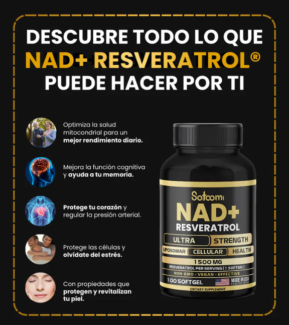 COMPRA 1 Y LLEVA 2 - NAD + RESVERATROL 1500MG -  🇺🇸IMPORTADO🇺🇸