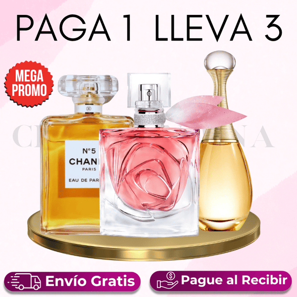 OFERTA 3x1 - La Vie Est Belle Lancôme - Chanel n°5 - Dior J'adore